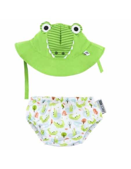 Bañador Pañal Bebe y Gorro UV Cocodrilo de Zoocchini Bañador Pañal Bebe y Gorro UV Cocodrilo de Zoocchini
