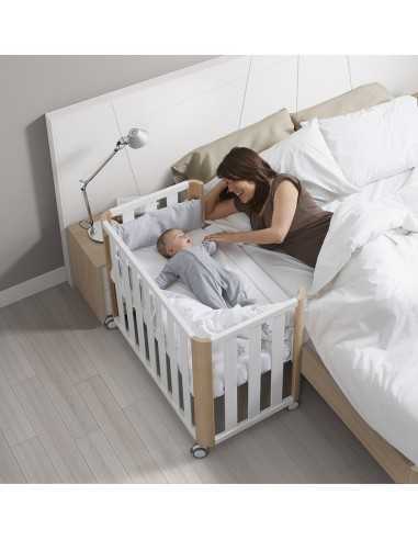Cuna Colecho Cotinfant Doco Sleeping Blanca y Madera 120 x 60 cm