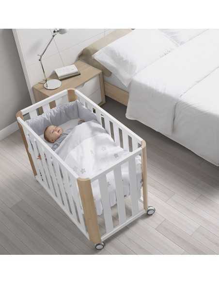 Cuna con ruedas Cotinfant Doco Sleeping Blanca y Madera 120 x 60 cm