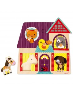 Puzzles Encajable con sonido My Little Friends Janod 2