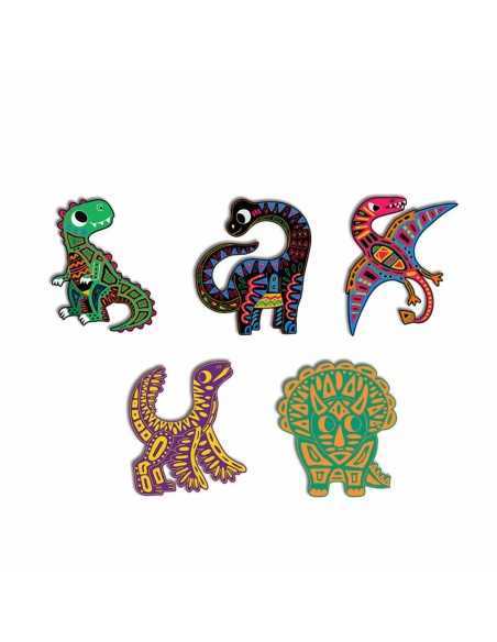 Cuadro para Rascar Silueta de Dinosaurios de Janod