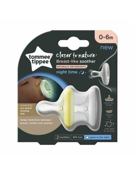 Pack 2 Chupetes Forma de Pecho Night Time Tommee Tippee Pack 2 Chupetes Forma de Pecho Night Time Tommee Tippee
