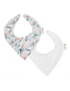 Comprar Pack 2 Baberos Bandana para Bebé Flamingo de Bimbidreams|Envío 24h