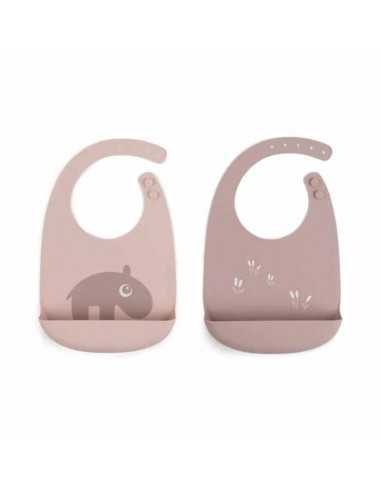 Comprar Babero de Silicona Ozzo Rosa de Done By Deer | Alimentación Bebé