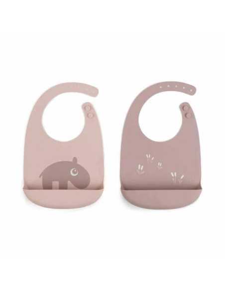 Comprar Babero de Silicona Ozzo Rosa de Done By Deer | Alimentación Bebé