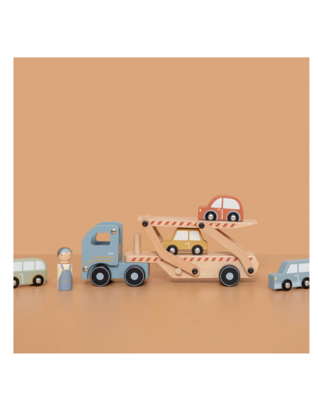 Camión de Transporte de coches de madera de Little Dutch | Tienda de juguetes en Madrid Camión de Transporte de coches de madera de Little Dutch | Tienda de juguetes en Madrid