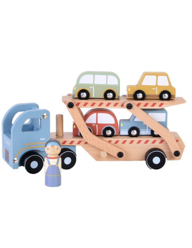Camión de Transporte de coches de madera de Little Dutch | Tienda de juguetes en Madrid Camión de Transporte de coches de madera de Little Dutch | Tienda de juguetes en Madrid