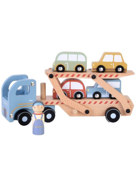 Camión de Transporte de coches de madera de Little Dutch | Tienda de juguetes en Madrid Camión de Transporte de coches de madera de Little Dutch | Tienda de juguetes en Madrid
