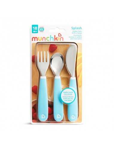 Pack cuchara y tenedor de acero Raise de Munchkin Color Aleatorio