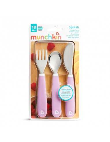 Pack cuchara y tenedor de acero Raise de Munchkin Color Aleatorio