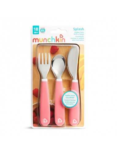 Pack cuchara y tenedor de acero Raise de Munchkin Color Aleatorio