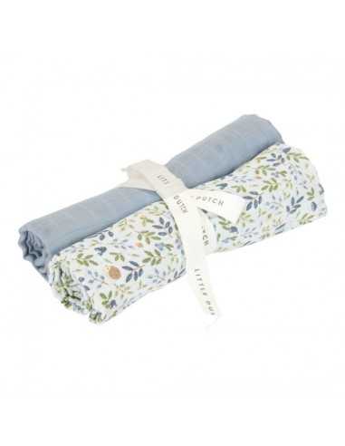 Muselina 70x70 cm Forest Adventure Azul Denim Little Dutch Muselina 70x70 cm Forest Adventure Azul Denim Little Dutch