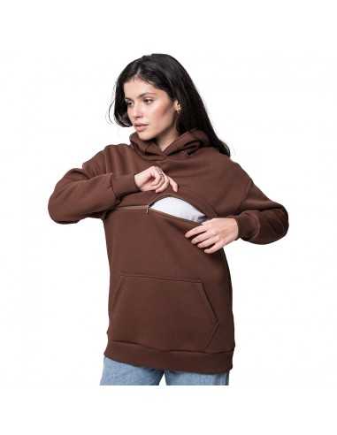 Sudadera de Maternidad y Lactancia Love and Carry - Chocolate