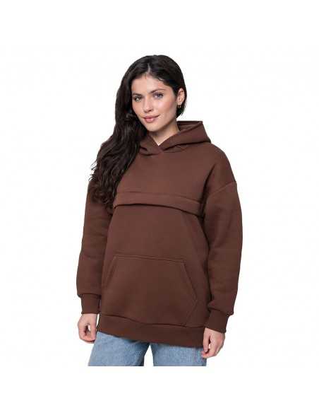 Sudadera de Maternidad y Lactancia Love and Carry - Chocolate