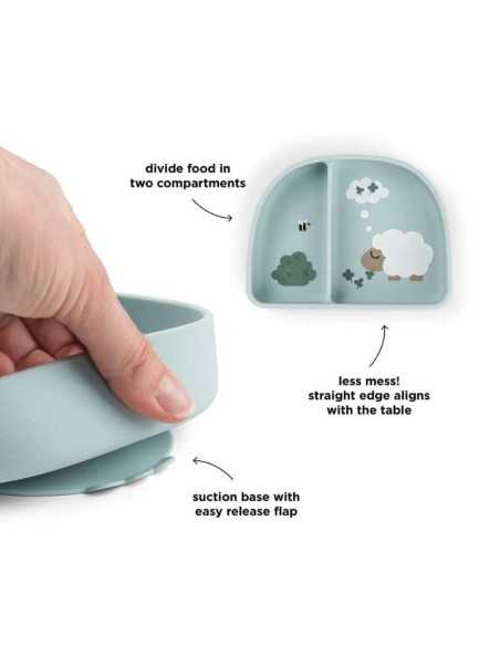 Plato silicona bebé con compartimentos
