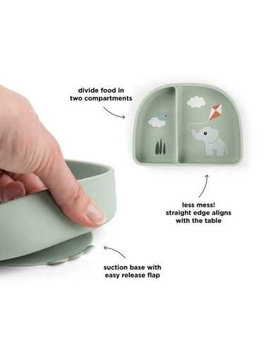 Plato silicona bebé con compartimentos