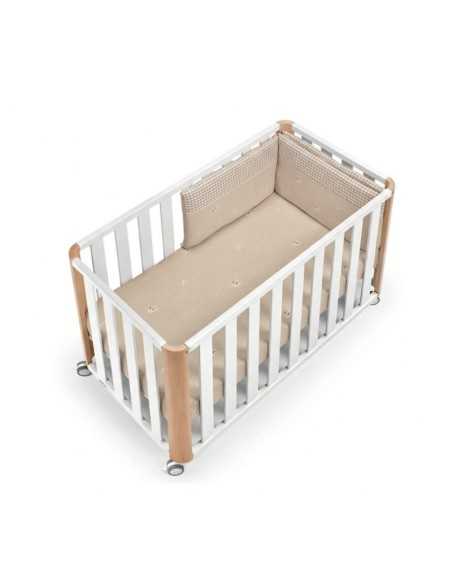Cuna doco Sleeping blanco y madera 120 x 60 textil silva camel