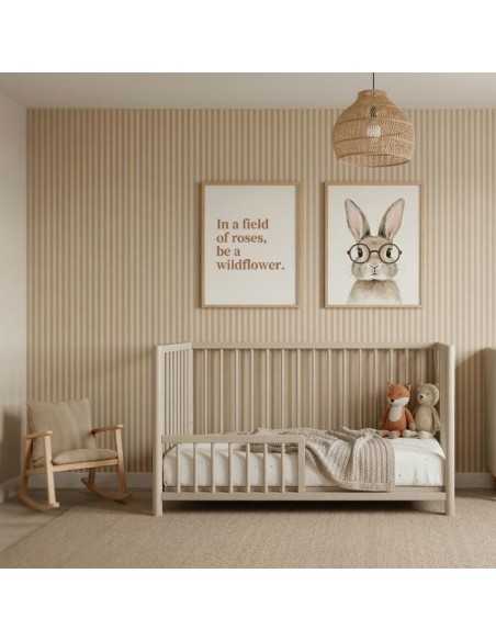 Habitación de bebé con Cuna-camita Tesori de Cotinfant 120 x 60 cm en color beige Habitación de bebé con Cuna-camita Tesori de Cotinfant 120 x 60 cm en color beige